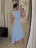 Vestido Franzido Francine Azul Bebê