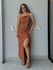 Vestido Midi Fenda Alexia Caramelo