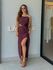 Vestido Midi Fenda Alexia Vinho 
