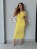 Vestido Canelado Ombro a Ombro Mariah Amarelo