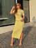 Vestido Tricot Manguinha Roberta Amarelo