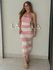 Vestido Tricot Listrado Rosa