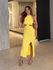 Vestido Canelado Zuri Amarelo