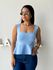 Blusa Tricot Peplum Azul