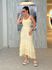 Vestido Tricot Rendado Daya Amarelo