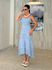 Vestido Tricot Rendado Daya Azul