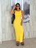 Vestido Canelado Havana Amarelo