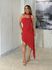 Vestido Midi Assimétrico Angélica Vermelho