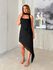 Vestido Midi Assimétrico Angélica Preto