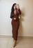 VESTIDO CANELADO RAISSA MARROM