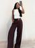 CALÇA WIDE LEG MARROM