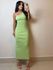 VESTIDO MIDI CANELADO ROMANA VERDE MENTA