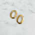 Brinco Oval Escultural Banhado em Ouro 18k