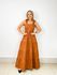 VESTIDO PRINCESA ALÇAS EM AMARRAÇÃO MARROM