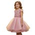 Vestido Infantil Rose Festa Bordado Com Cinto De Pérola E Strass