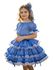 Vestido Conjunto Festa Junina Azul Infantil Xadrez Fitas Babado 