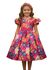 Vestido Infantil Flora Pink Estampado Flores Passarinho Primavera 