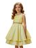 Vestido Infantil Amarelo Curto Elegante Com Aplique Flores + Tiara