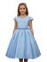 Vestido Juvenil Menina Azul Bebe Festa Casamento Cinto pérola Saia Lisa 
