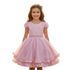 Vestido Infantil Princesa Rosa Pérola Festa Luxo Saia De Brilho 