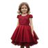 Vestido Infantil Princesa Bordô Pérola Festa Luxo Saia De Brilho 