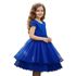 Vestido Infantil Princesa Azul Pérola Festa Luxo Saia De Brilho 