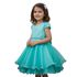 Vestido Infantil Princesa Verde Pérola Festa Luxo Saia De Brilho 