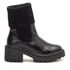 Bota Coturno Feminino Cano Alto Meia Salto Médio Preto