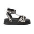 Sandália Helena Papete Flatform Animal Print Tornozeleira Zebra