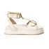 Sandália Isabela Papete Flatform Spikes Tornozeleira Off White