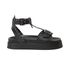 Sandália Isabela Papete Flatform Spikes Tornozeleira Preto