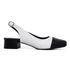 Scarpin Slingback Aurora Bicolor Bico Quadrado Off White