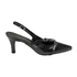 Scarpin Slingback Lais Bico Fino Detalhe Fivela Preto