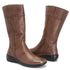 Bota Feminina Confortável Zíper Couro Caramelo Levecomfort