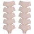 Kit 10 Tanga Cós Alto Microfibra 0829 - NUDE