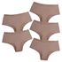 Kit 5 Tanga Cós Alto Microfibra 0829 - CHOCOLATE