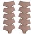 Kit 10 Tanga Cós Alto Microfibra 0829 - CHOCOLATE