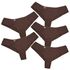 Kit 5 Calcinha Fio Duplo Microfibra 0987 - CASTANHO