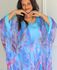 Kaftan Raquel Seda Italiana Azul Turquesa