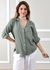 Camisa Celia Linho Italiano Verde Militar