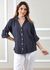 Camisa Celia Linho Italiano Azul Marinho