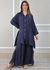Conjunto Flora Linho Italiano Azul Marinho