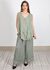 Conjunto Cristina Linho Italiano Verde Militar