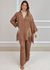 Conjunto Renata Linho Italiano Marrom