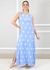 Vestido Amanda Linho Italiano Azul Hortência 