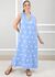 Vestido Laura Linho Italiano Azul Hortência