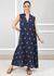 Vestido Laura Linho Italiano Azul Marinho