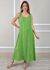 Vestido Emília Linho Italiano Verde Bandeira