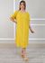 Vestido Flavia Linho Italiano Mostarda .