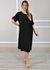 Vestido Flavia Linho Italiano Preto .